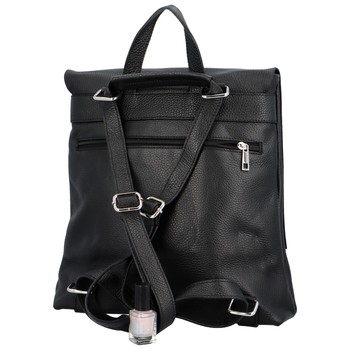 Dámsky kožený batôžtek kabelka čierny - ItalY Francesco