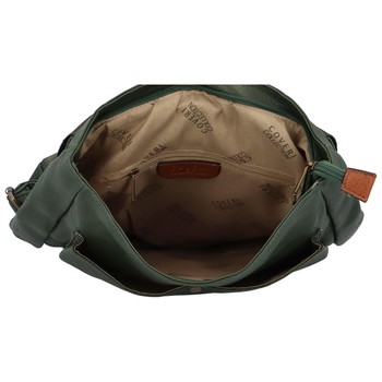 Moderný batoh kabelka tmavozelený - Coveri Manules