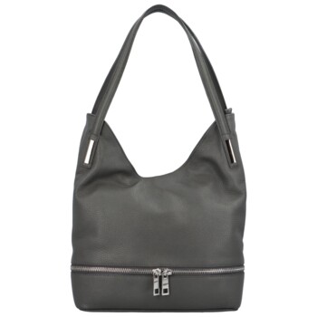 Dámska kožená kabelka cez rameno šedá - ItalY Nellis