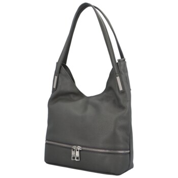 Dámska kožená kabelka cez rameno šedá - ItalY Nellis