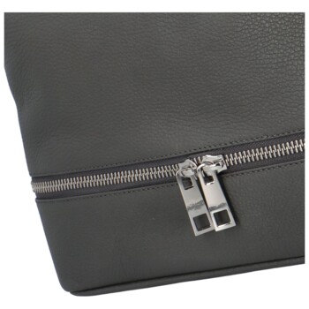 Dámska kožená kabelka cez rameno šedá - ItalY Nellis