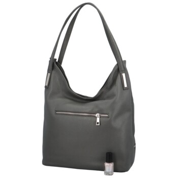 Dámska kožená kabelka cez rameno šedá - ItalY Nellis