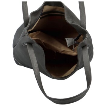 Dámska kožená kabelka cez rameno šedá - ItalY Nellis