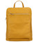 Dámsky kožený batôžtek kabelka tmavo žltý - ItalY Houtel