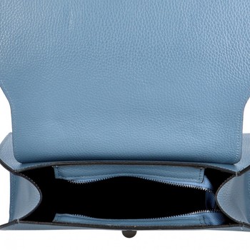 Dámska kožená kabelka do ruky džínsovo modrá - ItalY Yoselin