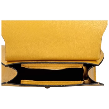 Dámska kožená kabelka do ruky tmavo žltá - ItalY Yoselin
