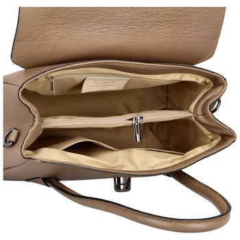 Dámska kožená kabelka taupe - Delami Gabriele