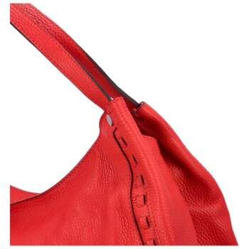 Dámska kožená kabelka cez rameno červená - ItalY Evelyn