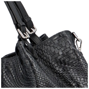 Originálna dámska kožená kabelka čierna - Delami Katrielina