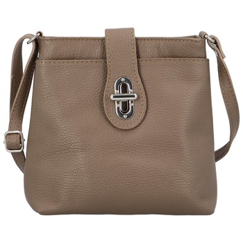 Dámska kožená crossbody kabelka taupe - ItalY Laira