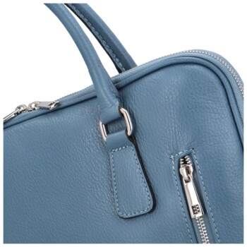 Dámska kožená kabelka aktovka džínsová modrá - ItalY Dresden