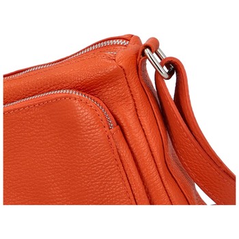 Dámska kožená crossbody kabelka sýto oranžová - ItalY Bandit
