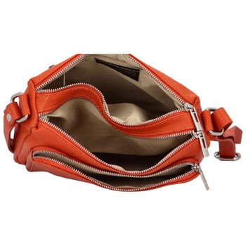 Dámska kožená crossbody kabelka sýto oranžová - ItalY Bandit