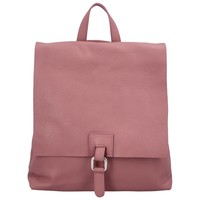Dámsky kožený batôžtek kabelka tmavo ružový - ItalY Francesco