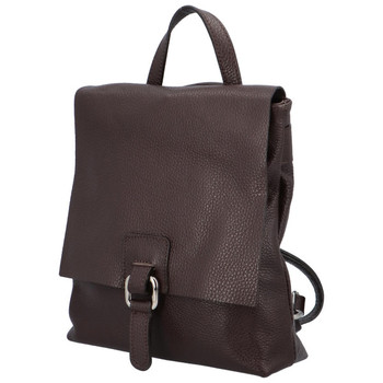 Dámsky kožený batôžtek kabelka tmavo hnedý - ItalY Francesco Small