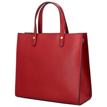 Dámska kožená kabelka do ruky tmavo červená - Delami Silvia