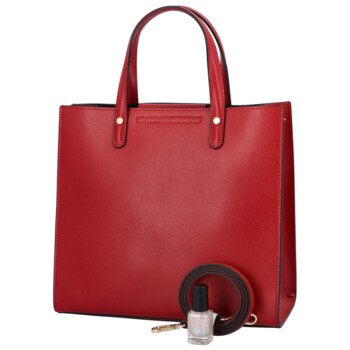 Dámska kožená kabelka do ruky tmavo červená - Delami Silvia