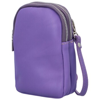 Dámske kožené crossbody puzdro fialové - Delami Valli