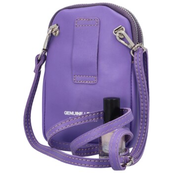 Dámske kožené crossbody puzdro fialové - Delami Valli