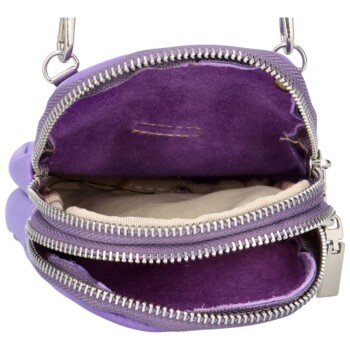 Dámske kožené crossbody puzdro fialové - Delami Valli