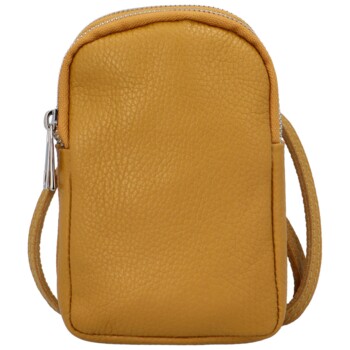 Dámske kožené crossbody púzdro tmavo žlté - Delami Valli