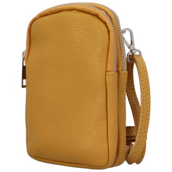 Dámske kožené crossbody púzdro tmavo žlté - Delami Valli