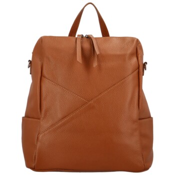 Dámsky kožený batoh svetlo hnedý - Delami Rossan