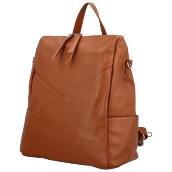 Dámsky kožený batoh svetlo hnedý - Delami Rossan