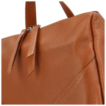 Dámsky kožený batoh svetlo hnedý - Delami Rossan