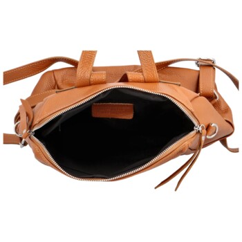 Dámsky kožený batoh svetlo hnedý - Delami Rossan