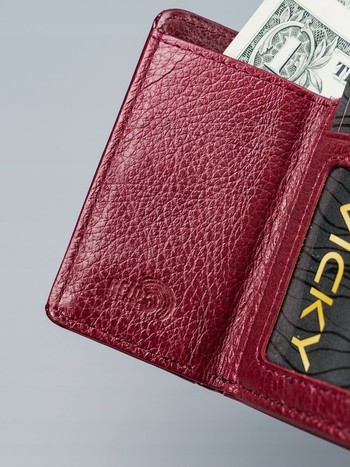Malá dámska peňaženka kožená tmavo červená - Lorenti 55287 SH