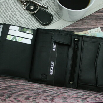 Pánska kožená peňaženka čierna - Bellugio Alec