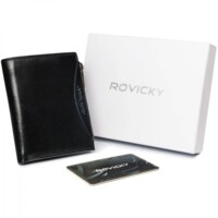 Pánska kožená peňaženka čierna - Rovicky Carlos