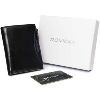Pánska kožená peňaženka čierna - Rovicky Carlos
