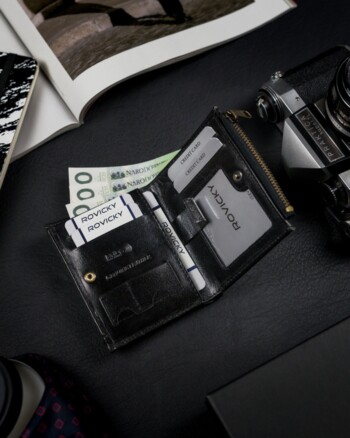 Pánska kožená peňaženka čierna - Rovicky Carlos