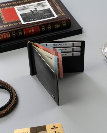Pánska kožená peňaženka/dolárovka čierna - Rovicky Effron
