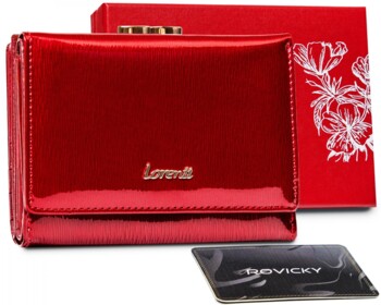 Dámska červená retro peňaženka lakovaná - Lorenti 1509 SH