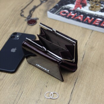 Dámska kožená peňaženka tmavo hnedá - Gregorio Ayva