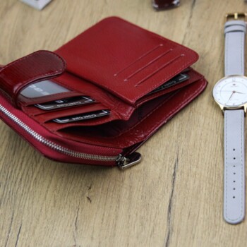 Dámska kožená peňaženka červená - Gregorio Longia