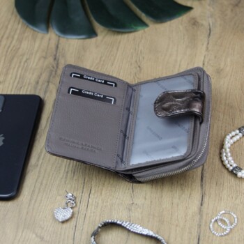 Dámska kožená peňaženka šedo/hnedá - Gregorio Verrys