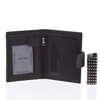 Pánska kožená peňaženka čierna - Diviley Kevix 1