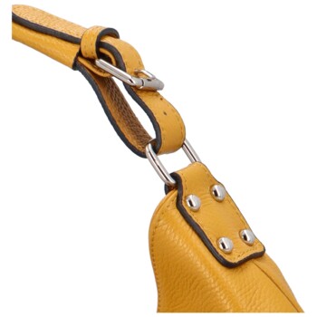 Dámska kožená kabelka tmavo žltá - ItalY Inpelle Two