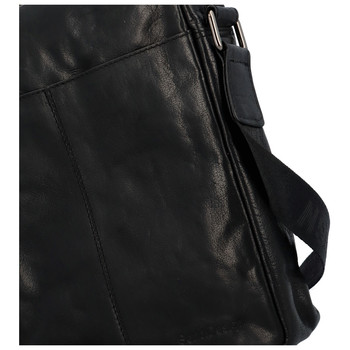 Pánska kožená taška cez plece čierna - SendiDesign McGord