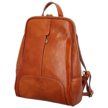Dámsky kožený batoh koňakový - Delami Vera Pelle Liviena