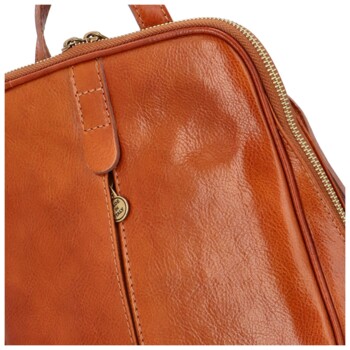 Dámsky kožený batoh koňakový - Delami Vera Pelle Liviena