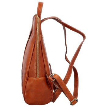 Dámsky kožený batoh koňakový - Delami Vera Pelle Liviena