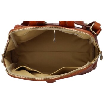 Dámsky kožený batoh koňakový - Delami Vera Pelle Liviena