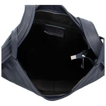 Dámska kožená kabelka cez rameno tmavo modrá - ItalY Armáni Medium