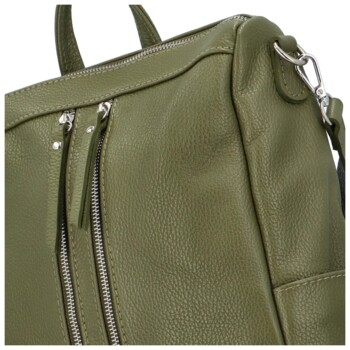 Dámsky kožený batoh zelený - Delami Vera Pelle Randr