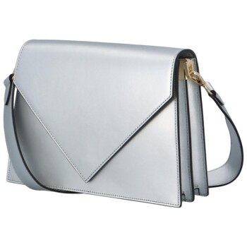 Luxusná kožená crossbody kabelka strieborná - ItalY Wien